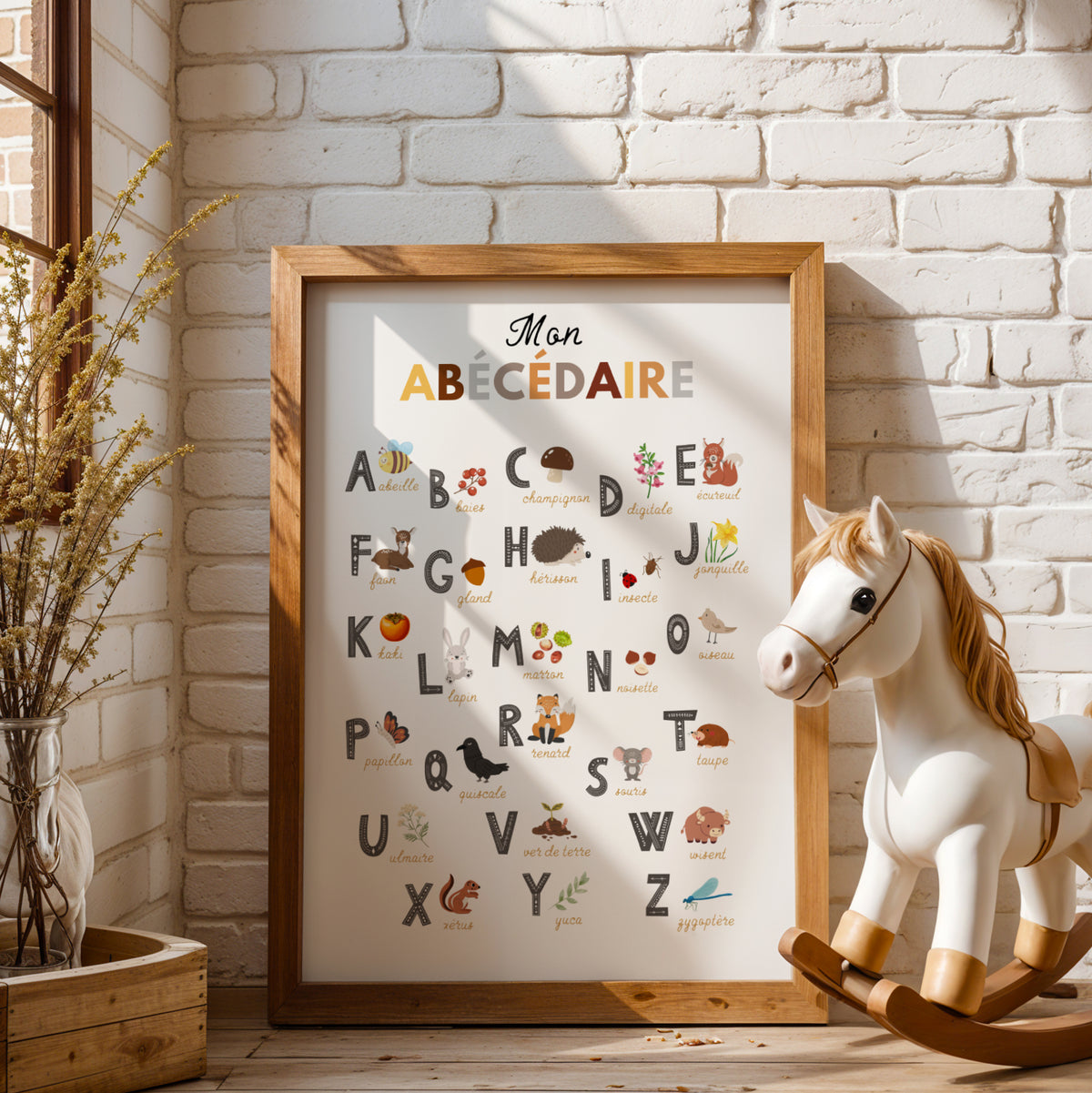 Affiche alphabet chiffres animaux de la forêt enfant à imprimer Atelier des Kids