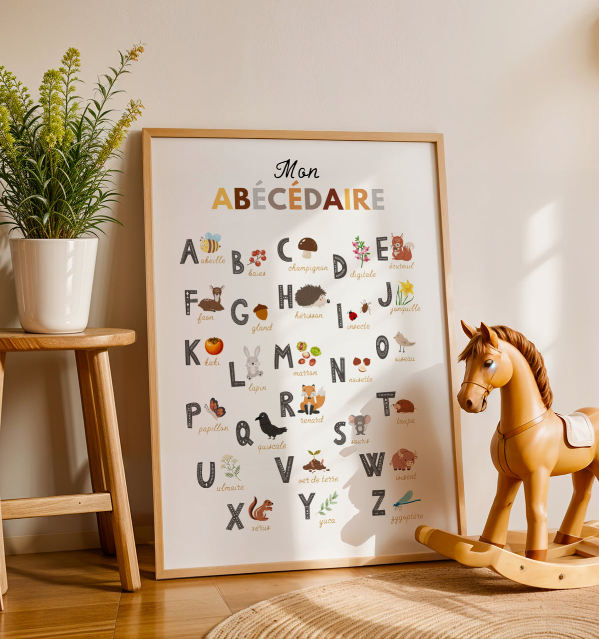 Affiche alphabet chiffres animaux de la forêt enfant à imprimer Atelier des Kids