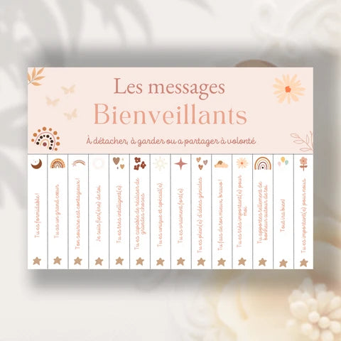 Affiche messages positifs enfant à imprimer bandelettes à détacher Atelier des Kids