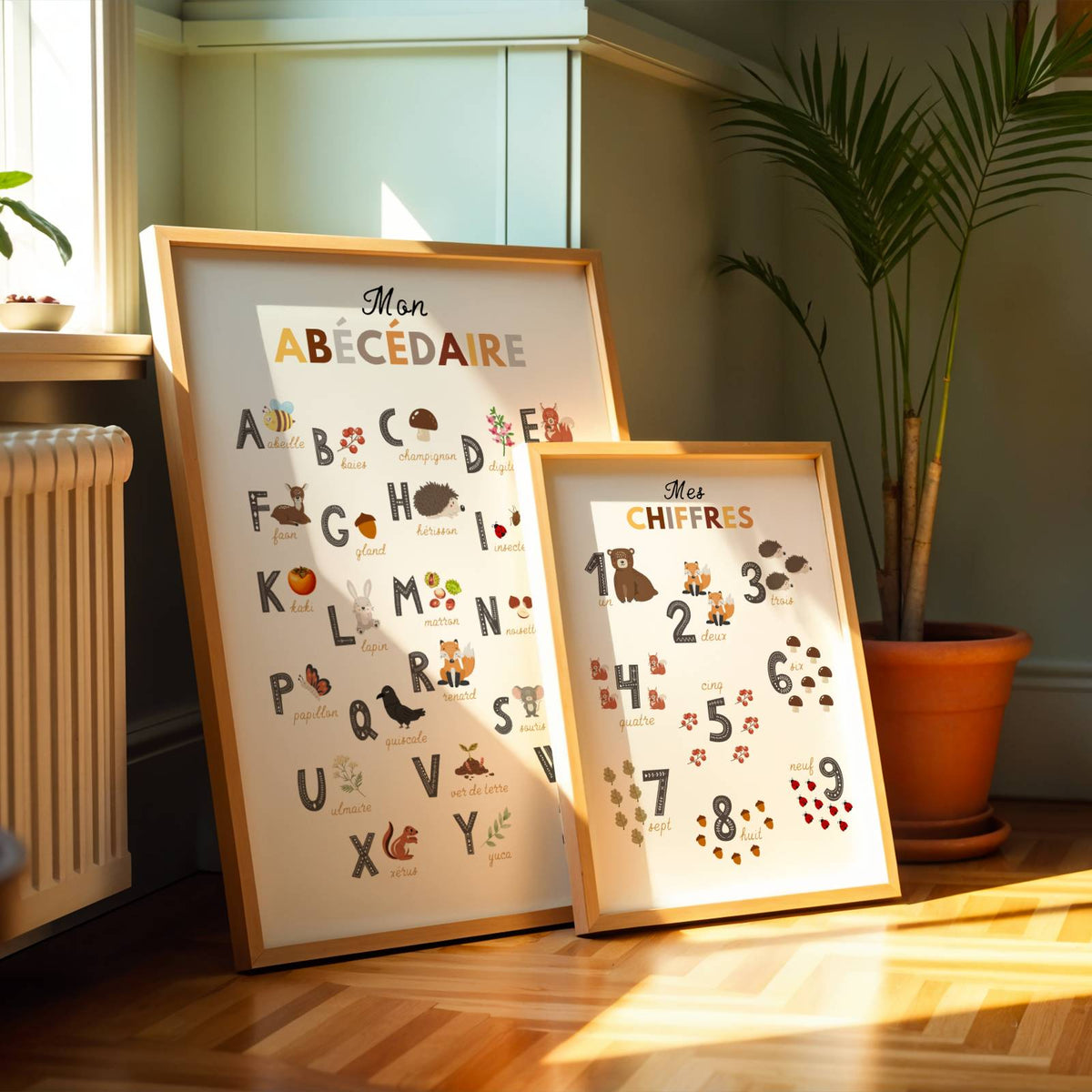 Affiche alphabet chiffres animaux de la forêt enfant à imprimer Atelier des Kids