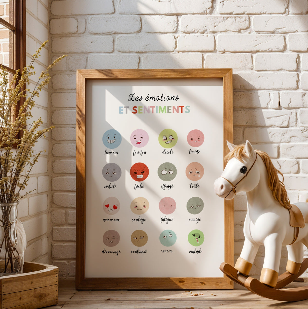 Affiche les émotions et sentiments enfant 16 expressions à imprimer Atelier des Kids