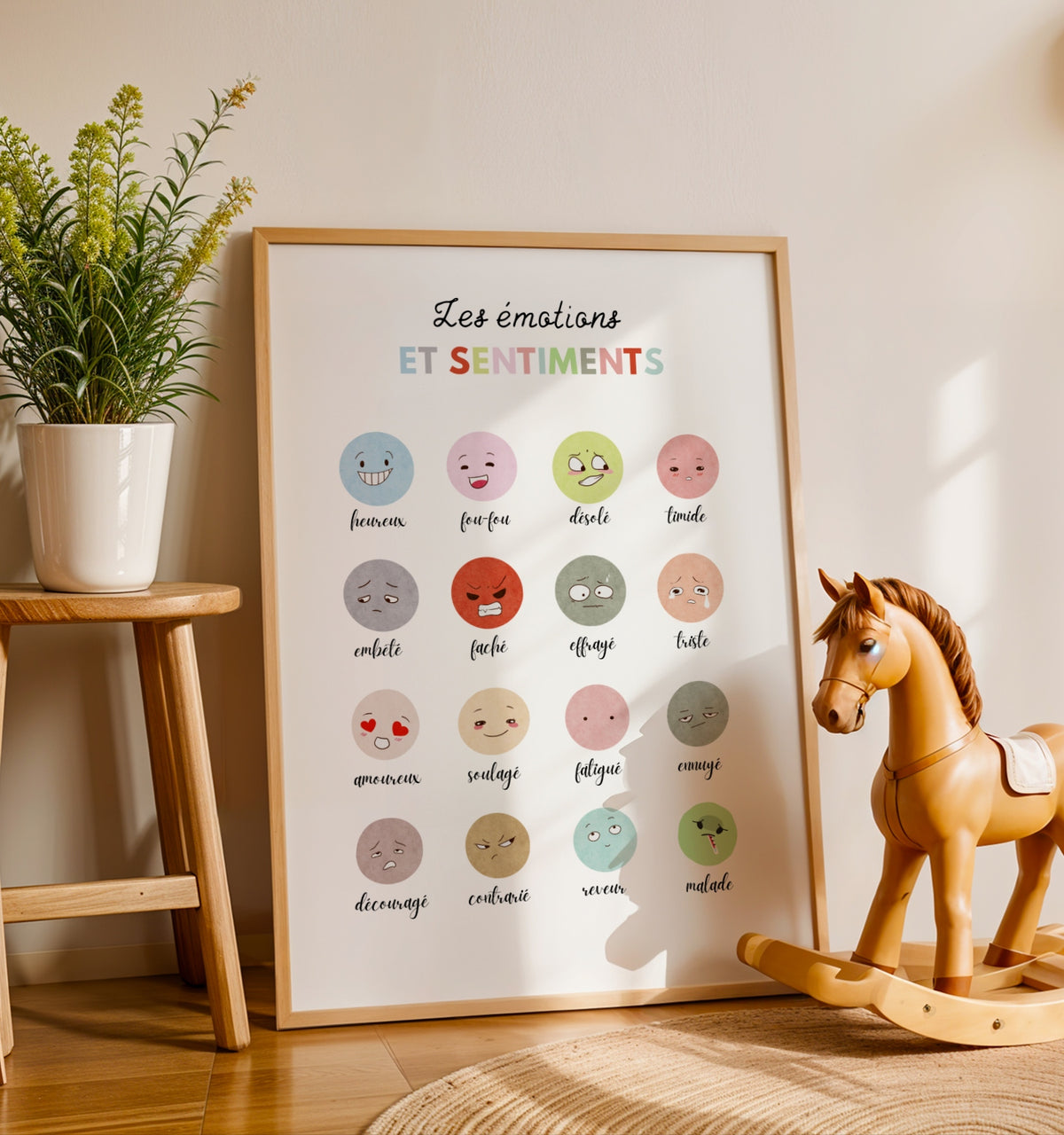 Affiche les émotions et sentiments enfant 16 expressions à imprimer Atelier des Kids