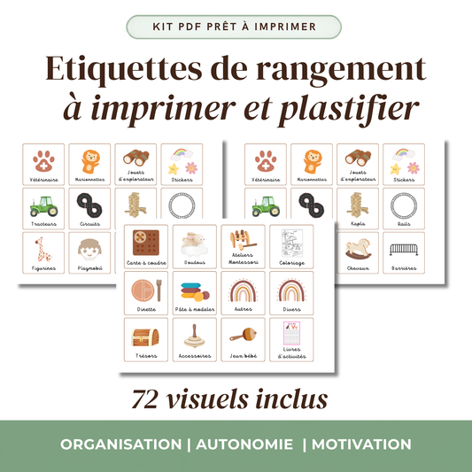 Routine enfant matin soir kit vignettes scratch repositionnables imprimable