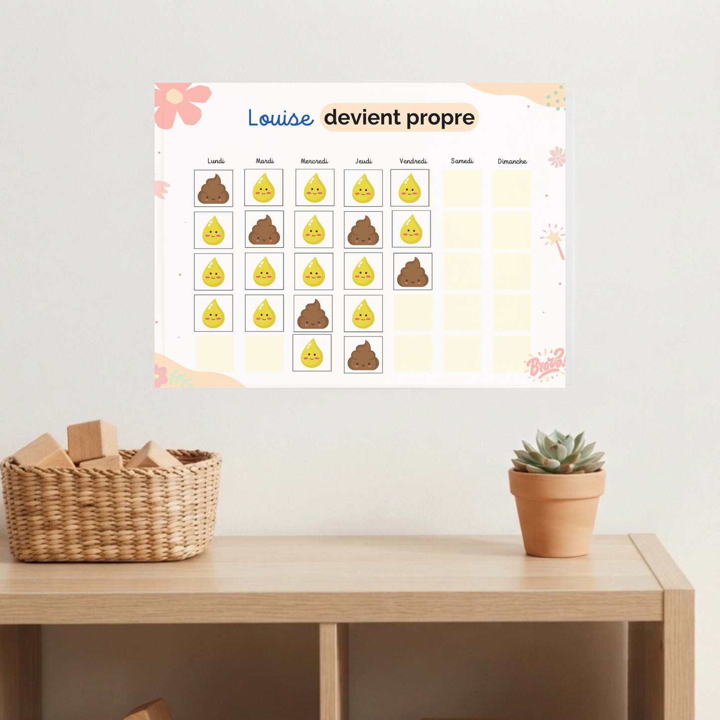 Vignettes pipi caca kawaii scratch découper coller propreté enfant