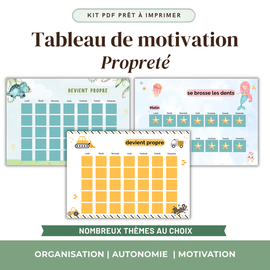 Tableau Propreté Enfant — Apprendre les Toilettes | Kit Vignettes à Imprimer