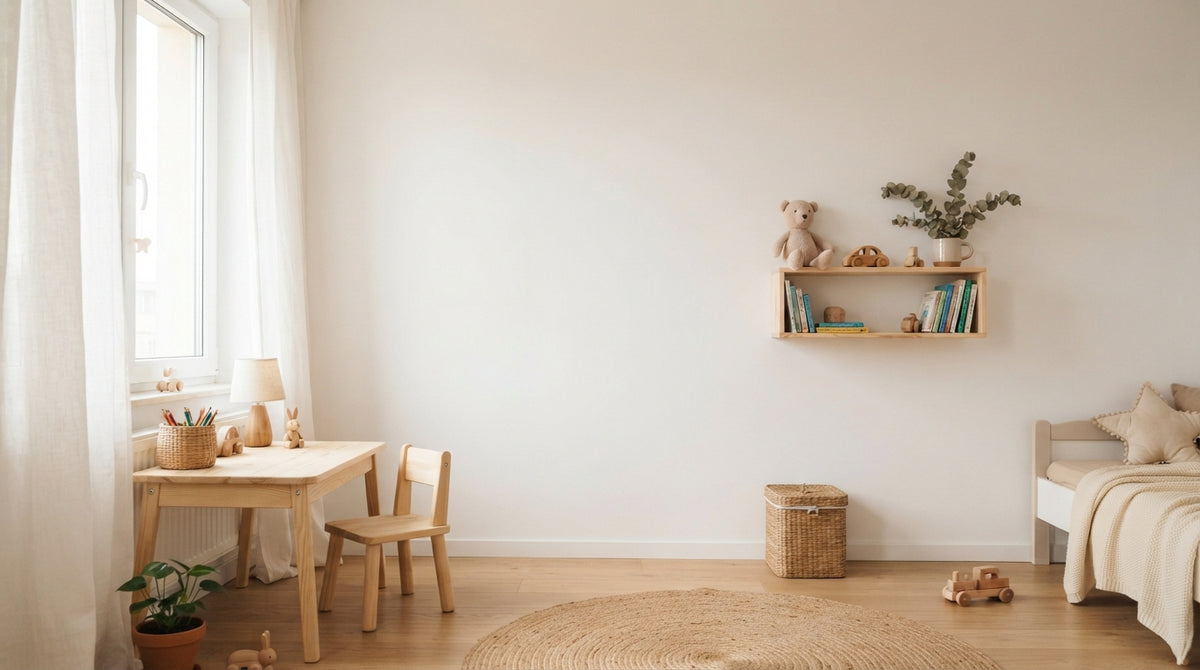 Chambre enfant Montessori chaleureuse bois naturel outils visuels Atelier des Kids