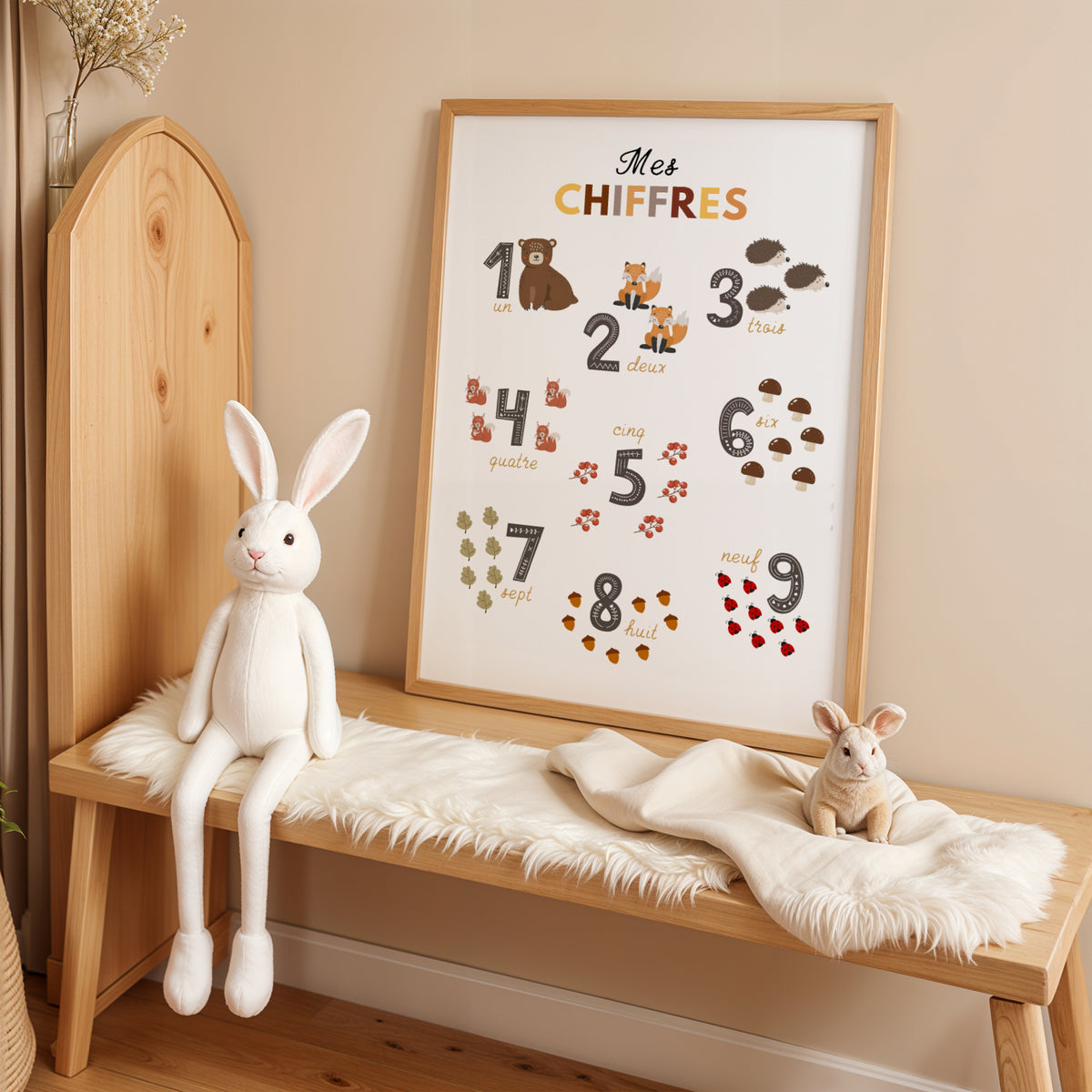 Affiche alphabet chiffres animaux de la forêt enfant à imprimer Atelier des Kids