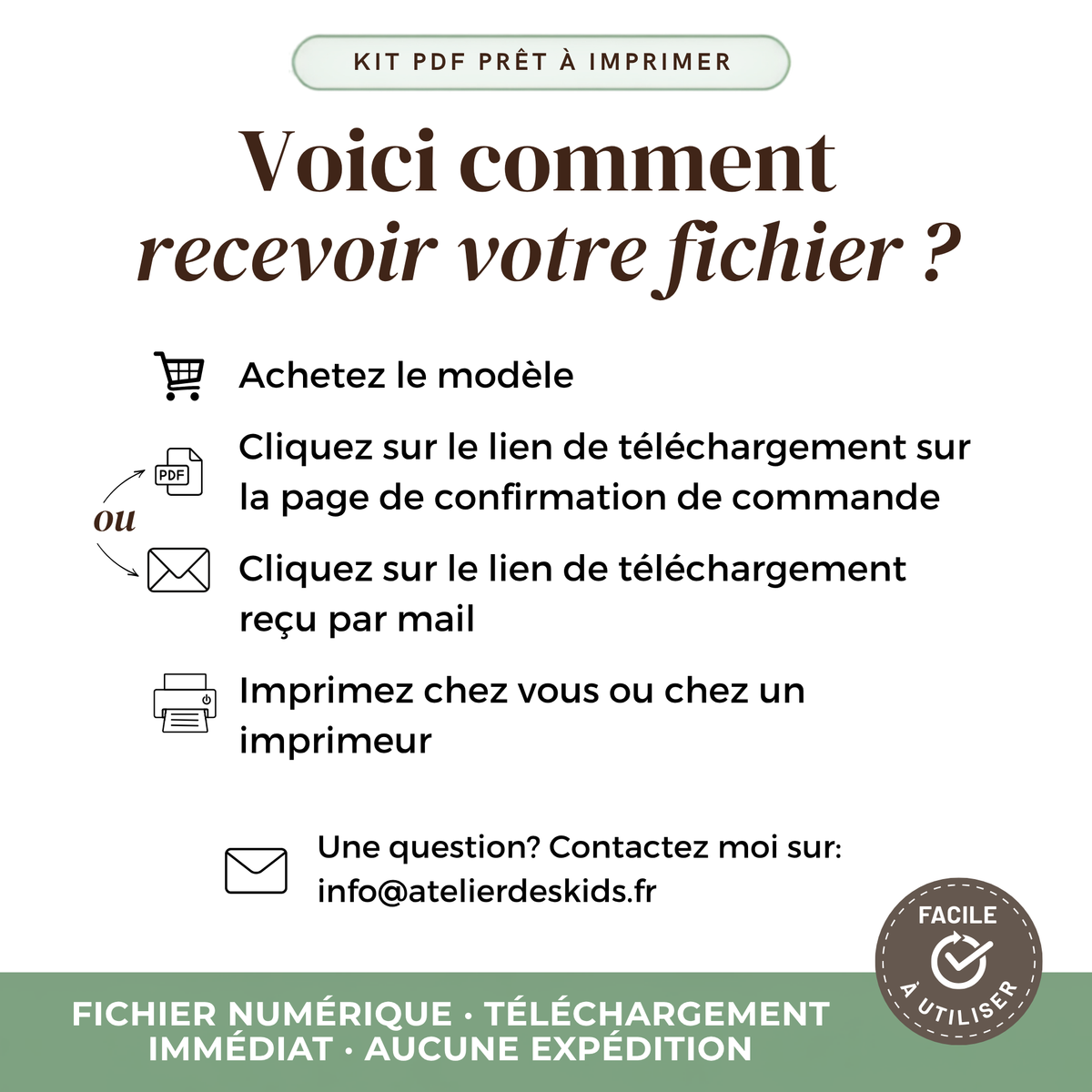 Semainier enfant PDF téléchargement immédiat kit vignettes repositionnables