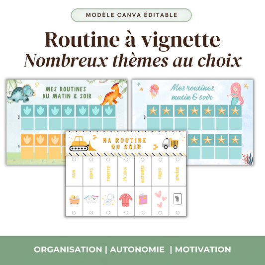 Routine Enfant Vignettes  Matin et Soir — Kit PDF Vignettes Scratch